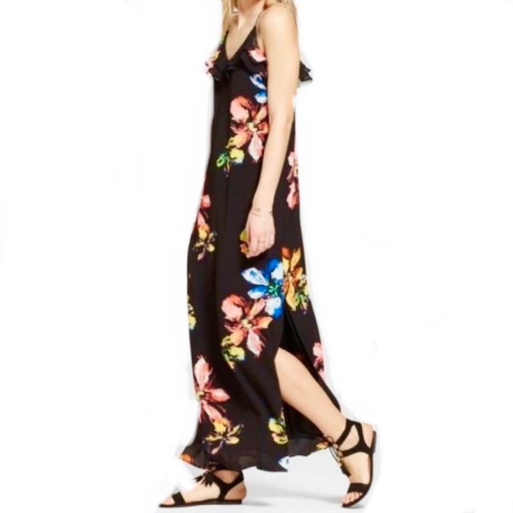 Mossimo Black Floral Maxi Dress